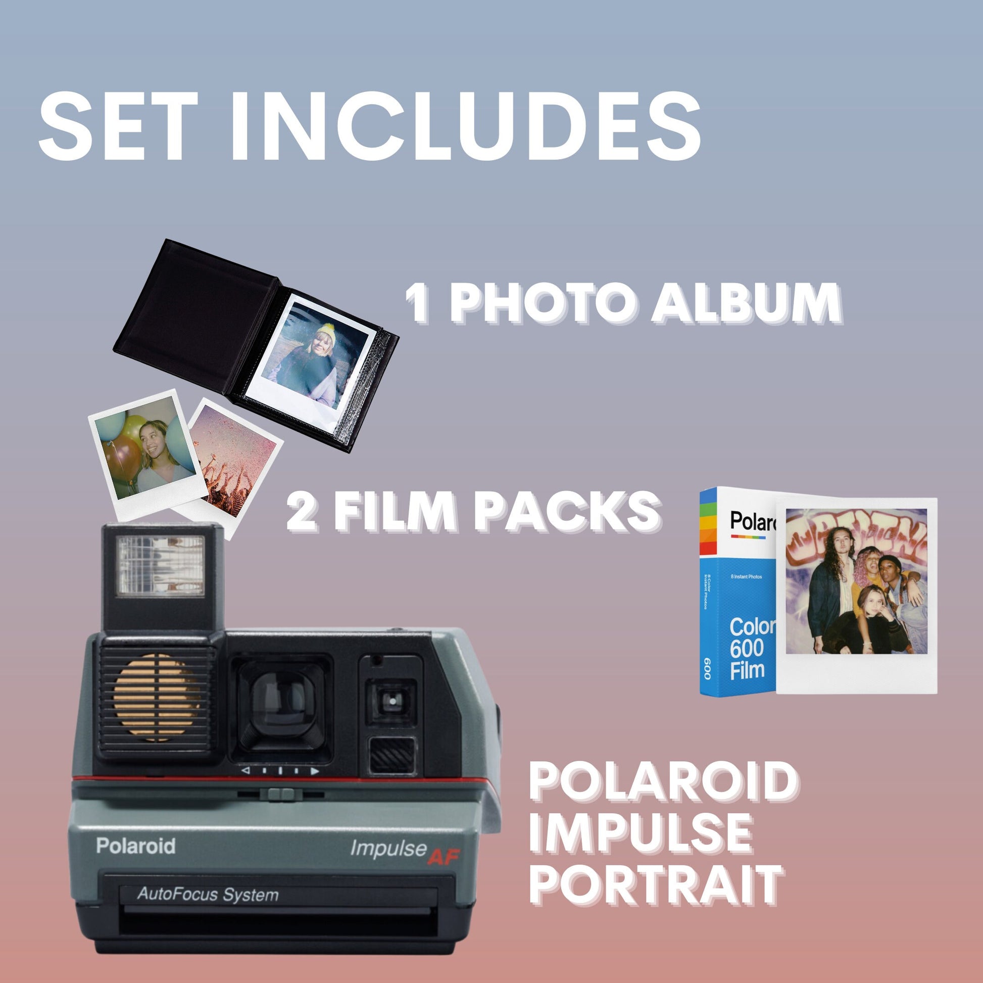 Polaroid Impulse Portrait Camera, Gift Polaroid Camera, VIntage Polaroid with films - Vintage Polaroid Instant Cameras