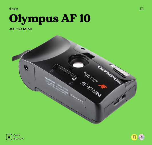 Olympus AF-10 Mini 35mm Film Camera - Compact Point-and-Shoot with Autofocus, Built-In Flash, and Automatic Exposure for Vintage Photography - Vintage Polaroid Instant Cameras