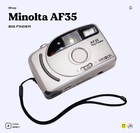 Minolta AF 35 35mm Film Camera - Classic Point-and-Shoot with Autofocus, Built-In Flash, and Motorized Film Advance for Vintage Photography - Vintage Polaroid Instant Cameras