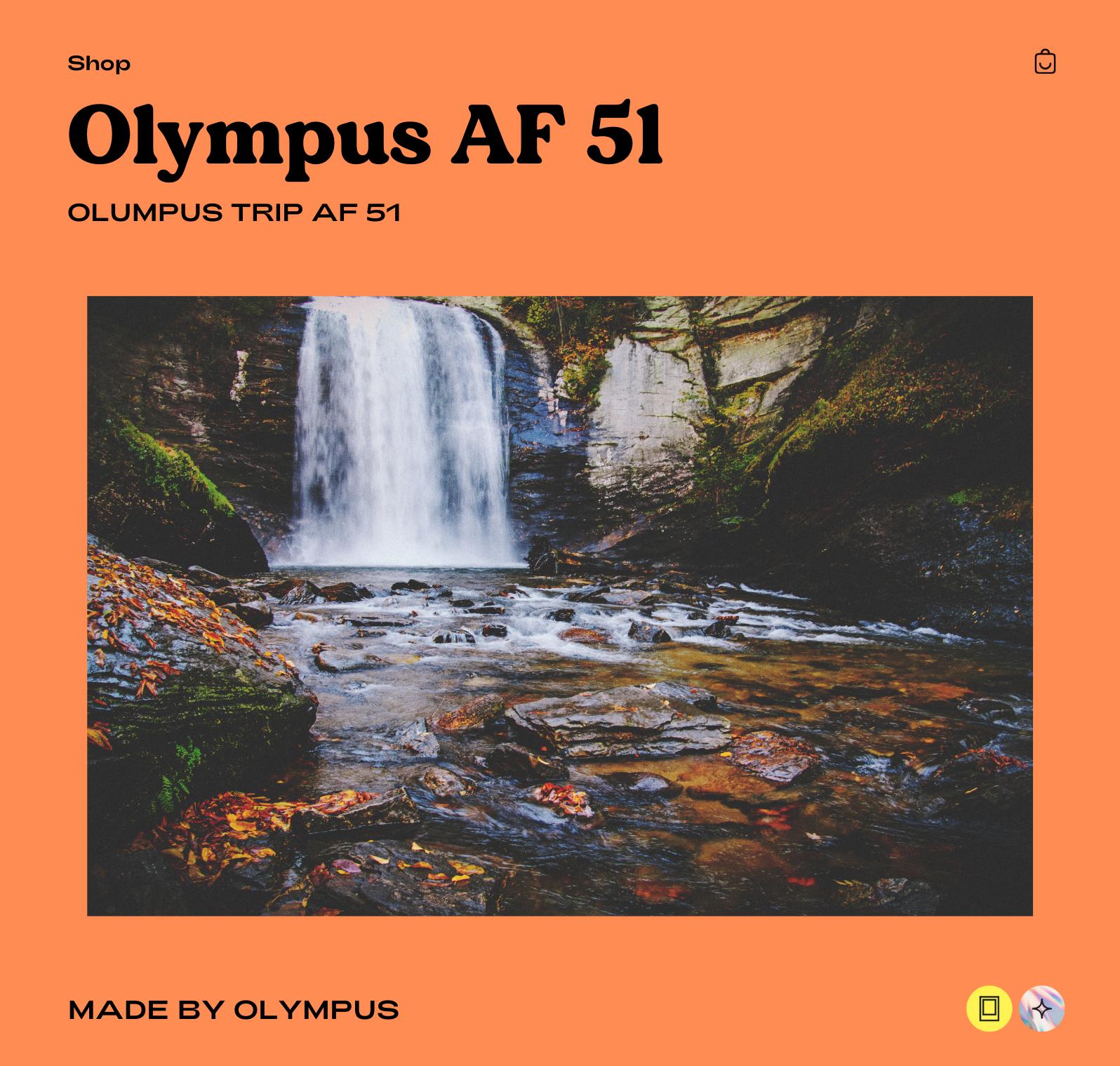 Olympus Trip AF 51 35mm Film Camera Compact Point-and-Shoot with Autofocus, Built-In Flash, and Automatic Features for Easy Film Photography - Vintage Polaroid Instant Cameras