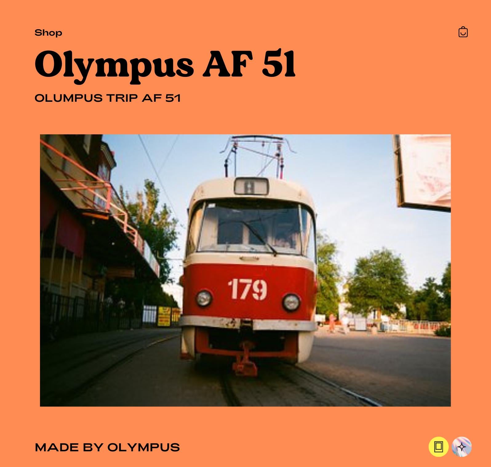 Olympus Trip AF 51 35mm Film Camera Compact Point-and-Shoot with Autofocus, Built-In Flash, and Automatic Features for Easy Film Photography - Vintage Polaroid Instant Cameras