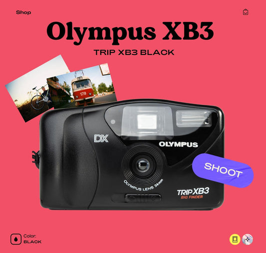Olympus Trip XB3 Vintage 35mm Point and Shoot Film Camera - Compact and Fully Working - Vintage Polaroid Instant Cameras
