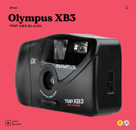 Olympus Trip XB3 Vintage 35mm Point and Shoot Film Camera - Compact and Fully Working - Vintage Polaroid Instant Cameras
