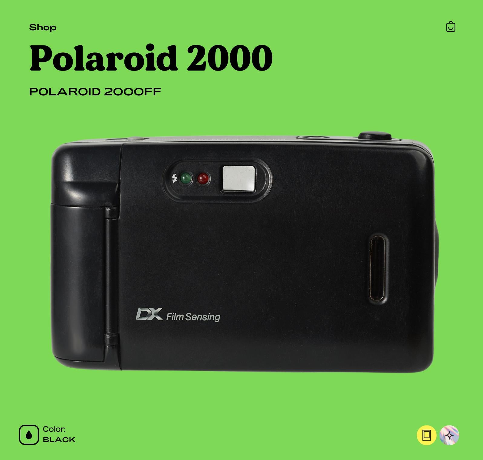 Polaroid 2000FF 35mm Film Camera - Vintage Point-and-Shoot Camera with Built-In Flash, Compact and Lightweight Retro Photography Gear - Vintage Polaroid Instant Cameras
