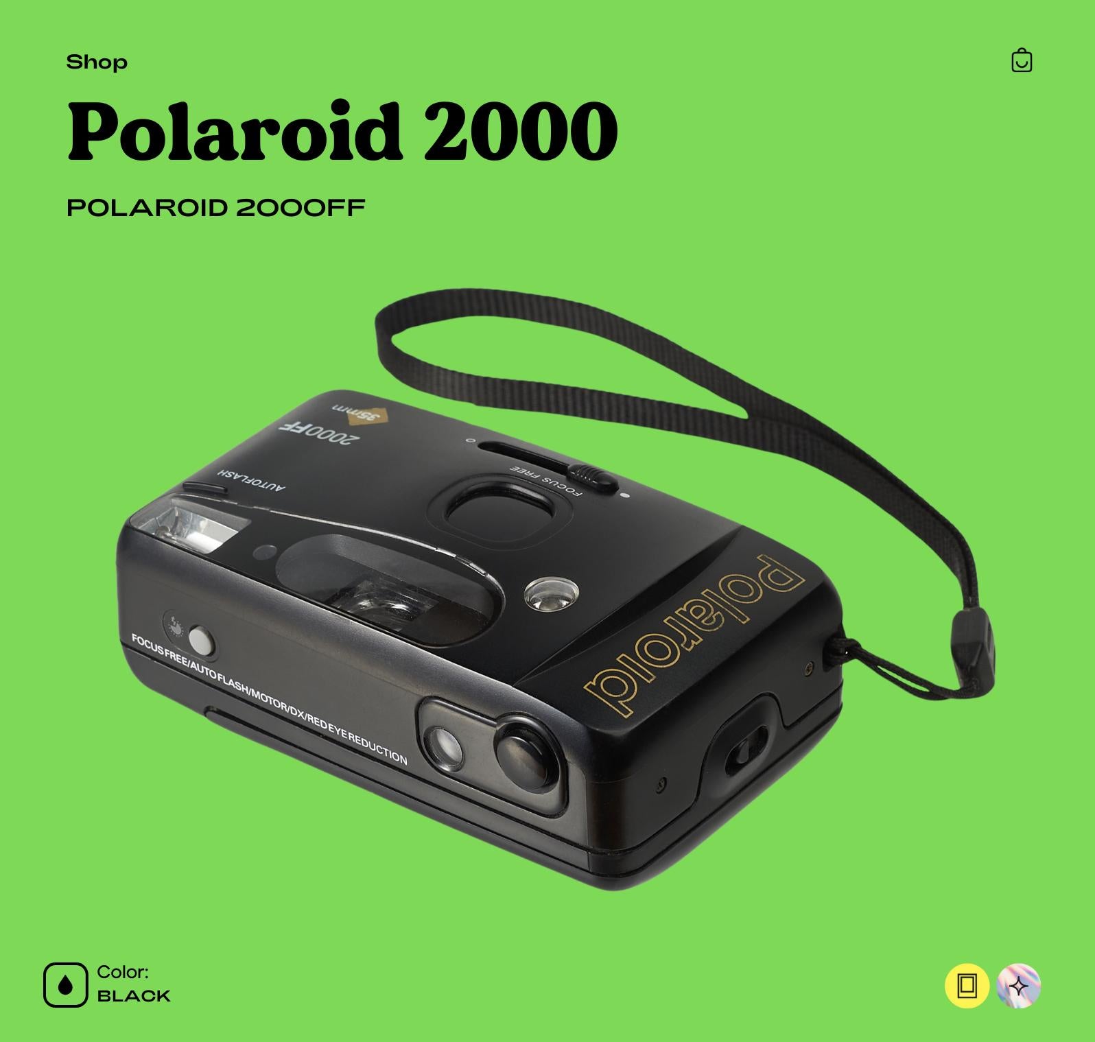Polaroid 2000FF 35mm Film Camera - Vintage Point-and-Shoot Camera with Built-In Flash, Compact and Lightweight Retro Photography Gear - Vintage Polaroid Instant Cameras