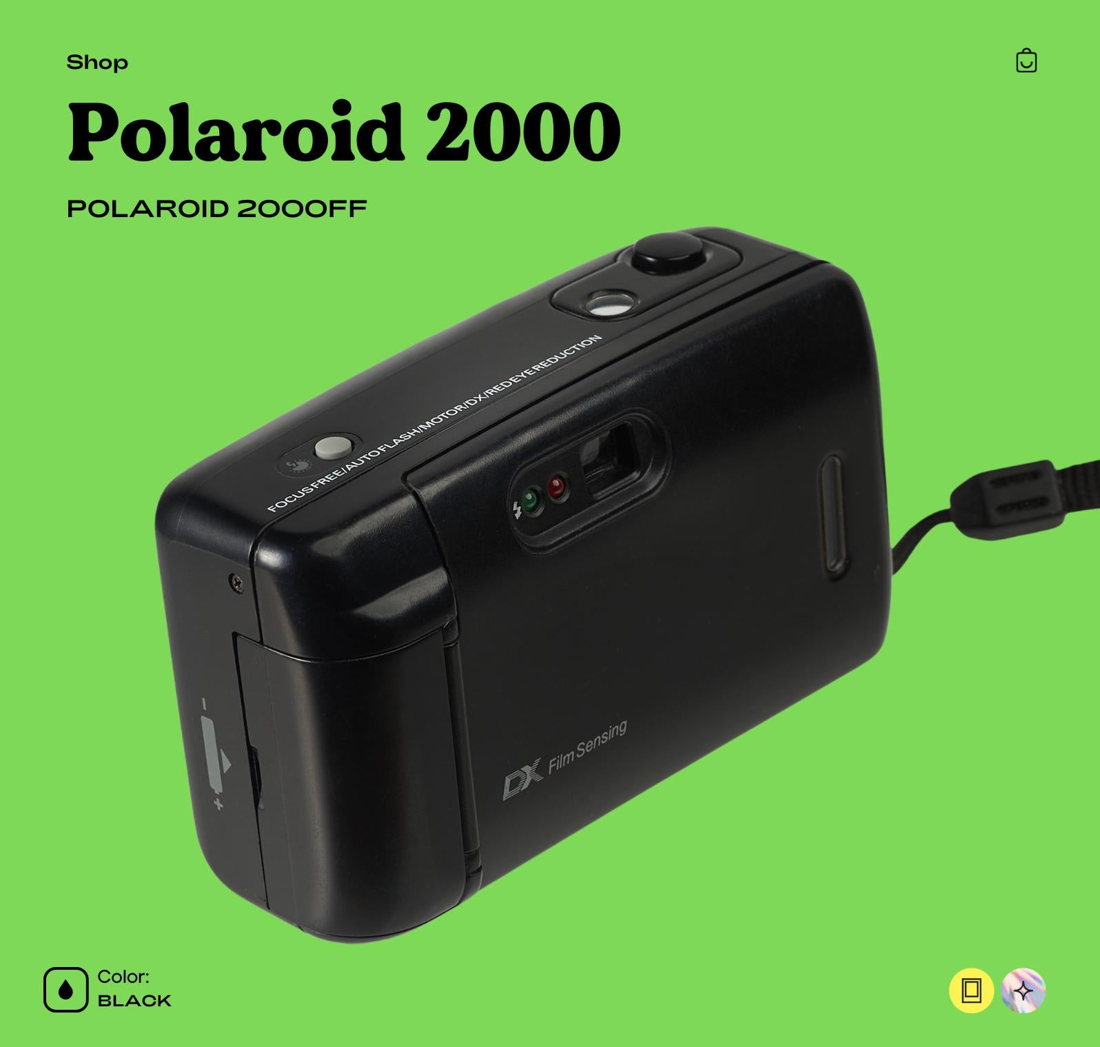 Polaroid 2000FF 35mm Film Camera - Vintage Point-and-Shoot Camera with Built-In Flash, Compact and Lightweight Retro Photography Gear - Vintage Polaroid Instant Cameras
