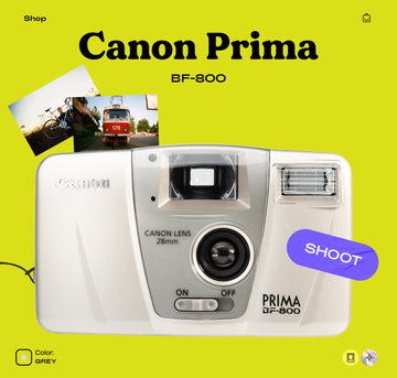 Canon prima 35 mm camera - Vintage 35mm Point and Shoot Film Camera with Built-In Flash - Photographer gift - Vintage Polaroid Instant Cameras