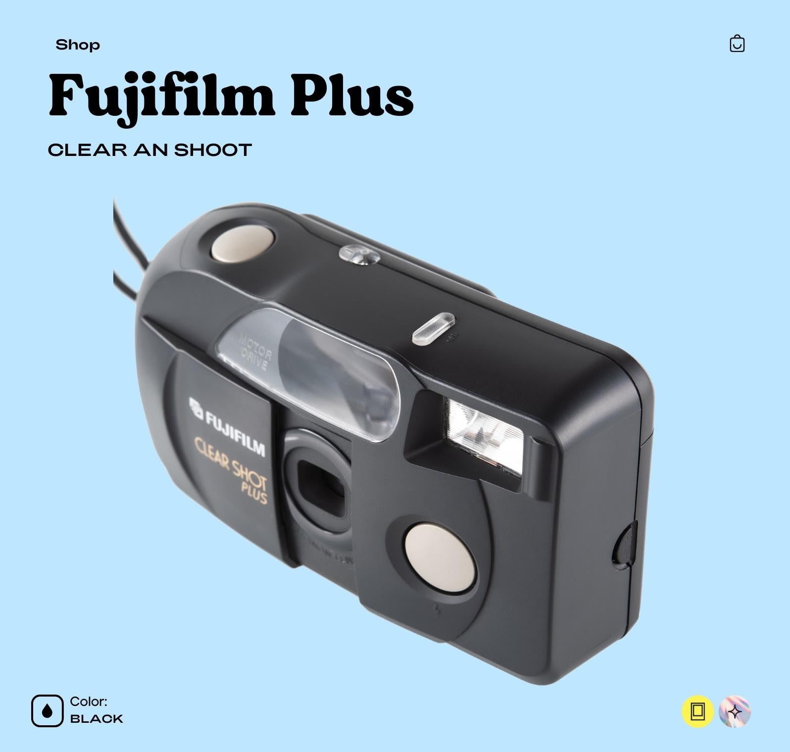 Fujifilm Clear Shot Plus 35mm Film Camera - Vintage Point and Shoot with Built-In Flash, Compact Design, Easy-to-Use Analog Photography Tool - Vintage Polaroid Instant Cameras