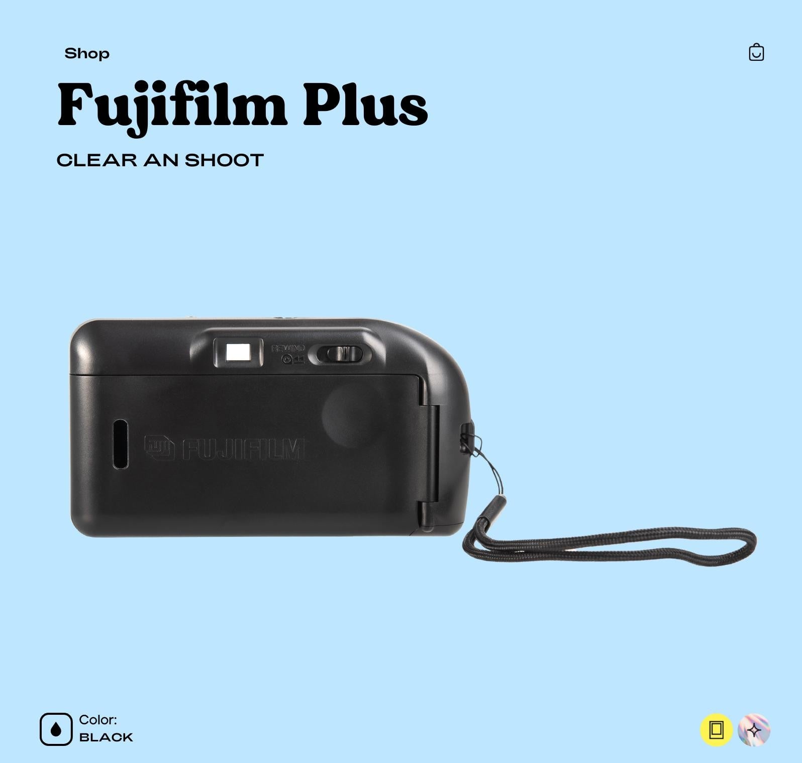 Fujifilm Clear Shot Plus 35mm Film Camera - Vintage Point and Shoot with Built-In Flash, Compact Design, Easy-to-Use Analog Photography Tool - Vintage Polaroid Instant Cameras