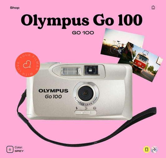 Olympus Go 100 Vintage Point and Shoot Film Camera - Fully Working Retro Camera - Perfect Christmas gift - Vintage Polaroid Instant Cameras
