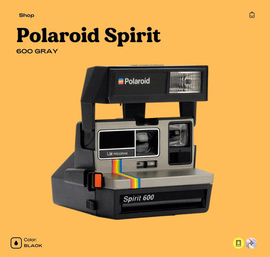 Polaroid 600 Spirit  Instant Camera - Polaroid with Rainbow Stripe - Vintage 600 Film Camera with Built-In Flash - Photographer gift - Vintage Polaroid Instant Cameras