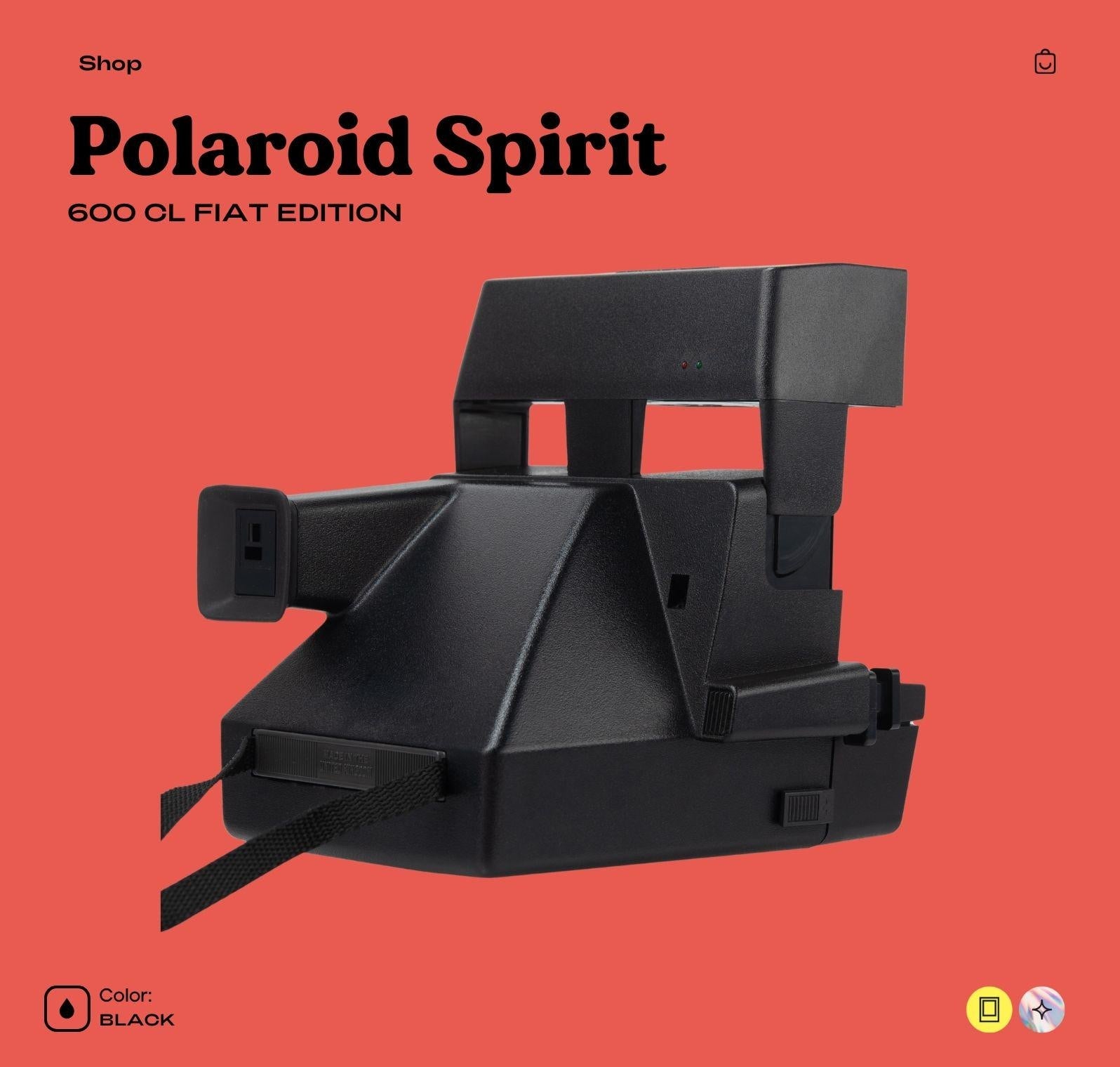 Polaroid Spirit 600 Instant Camera - Gray with Rainbow Stripe - Vintage 600 Film Camera with Built-In Flash - Photographer gift - Vintage Polaroid Instant Cameras