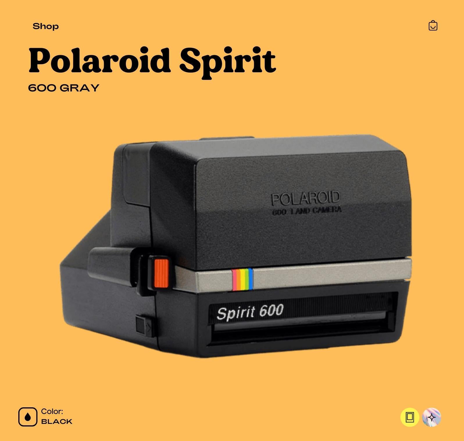Polaroid 600 Spirit  Instant Camera - Polaroid with Rainbow Stripe - Vintage 600 Film Camera with Built-In Flash - Photographer gift - Vintage Polaroid Instant Cameras