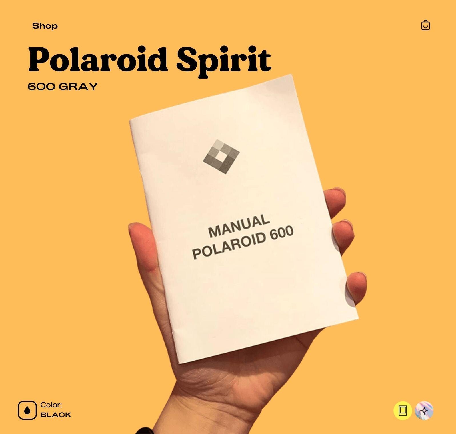 Polaroid 600 Spirit  Instant Camera - Polaroid with Rainbow Stripe - Vintage 600 Film Camera with Built-In Flash - Photographer gift - Vintage Polaroid Instant Cameras