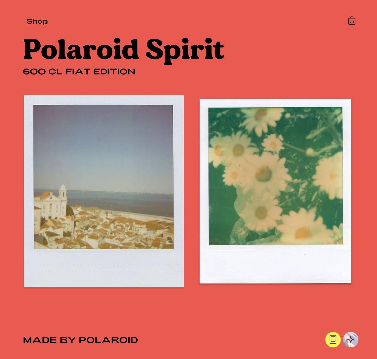 Polaroid Spirit 600 Instant Camera - Gray with Rainbow Stripe - Vintage 600 Film Camera with Built-In Flash - Photographer gift - Vintage Polaroid Instant Cameras