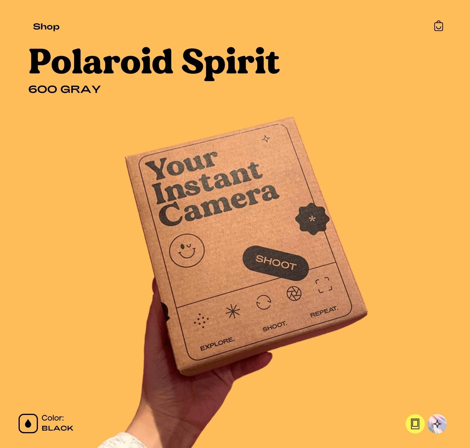 Polaroid 600 Spirit  Instant Camera - Polaroid with Rainbow Stripe - Vintage 600 Film Camera with Built-In Flash - Photographer gift - Vintage Polaroid Instant Cameras