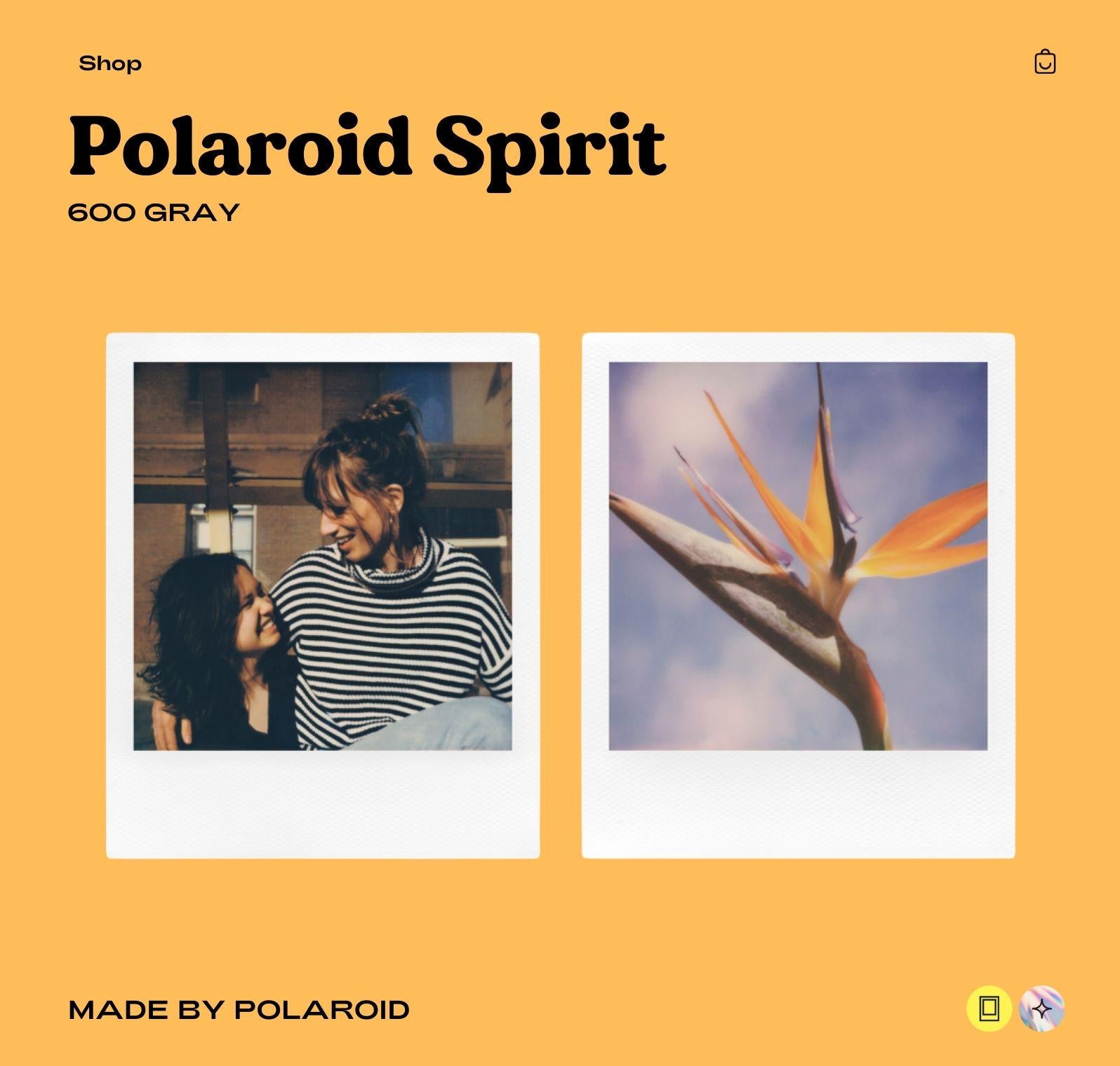 Polaroid 600 Spirit  Instant Camera - Polaroid with Rainbow Stripe - Vintage 600 Film Camera with Built-In Flash - Photographer gift - Vintage Polaroid Instant Cameras