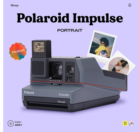 Polaroid Impulse Grey Instant Film Vintage Camera – Polaroid 600 type - Instant Camera - Vintage Polaroid Instant Cameras
