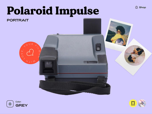 Polaroid Impulse Grey Instant Film Vintage Camera – Polaroid 600 type - Instant Camera - Vintage Polaroid Instant Cameras