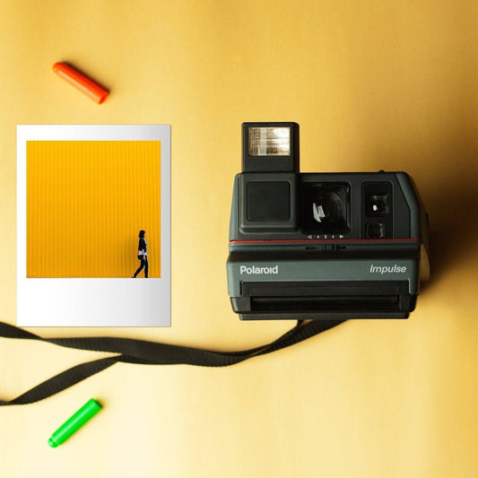 Polaroid 600 Impulse Grey Instant Vintage Camera - Refurbished, Point-and-Shoot, Built-in Flash, 600 Film Compatible - Vintage Polaroid Instant Cameras