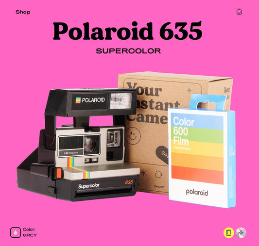 Vintage Polaroid 635 Supercolor Instant Camera - Classic 600 Film Camera with Built-In Flash, Fixed Focus Lens, and Retro Photography Charm