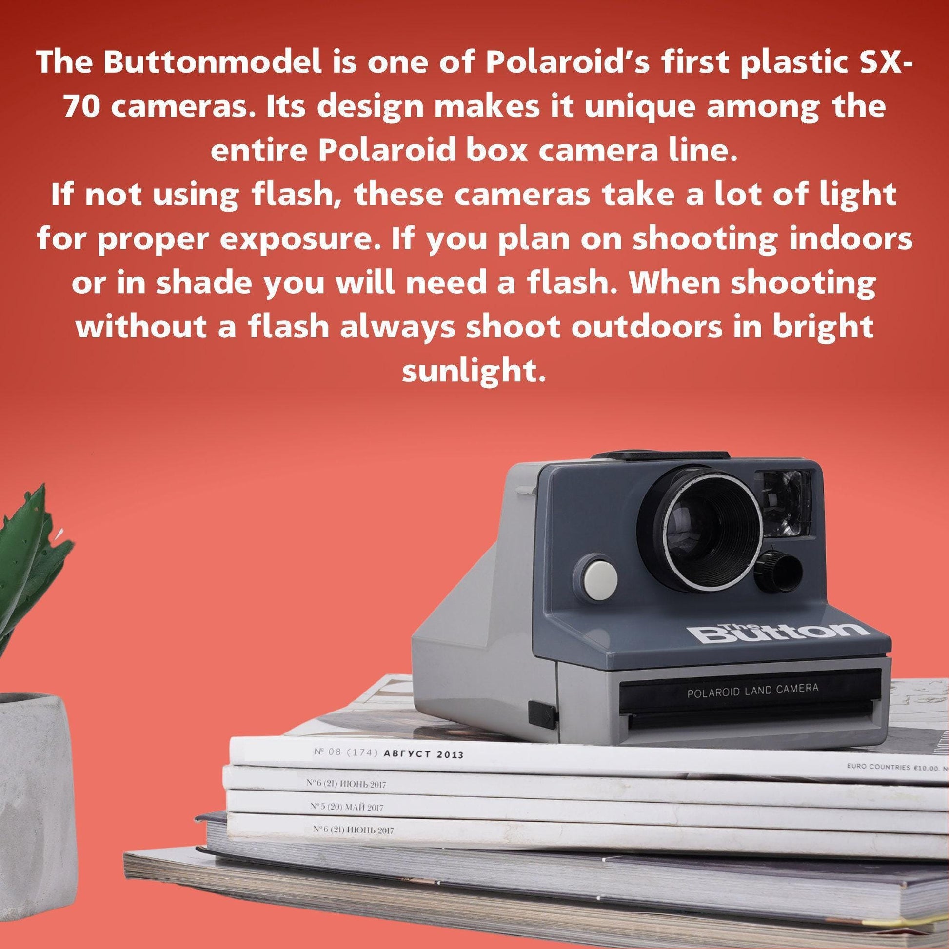 Vintage polaroid land camera with red button, classic instant film camera, retro polaroid 600 series, fully refurbished, collectible camera - Vintage Polaroid Instant Cameras