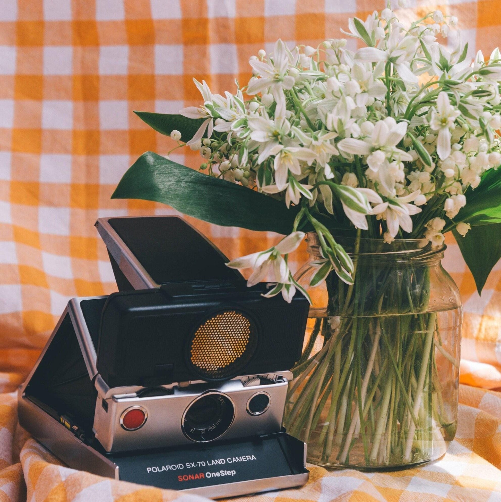 Vintage polaroid sx-70 instant film camera sonar silver/black landcamera polasonic autofocus - Vintage Polaroid Instant Cameras