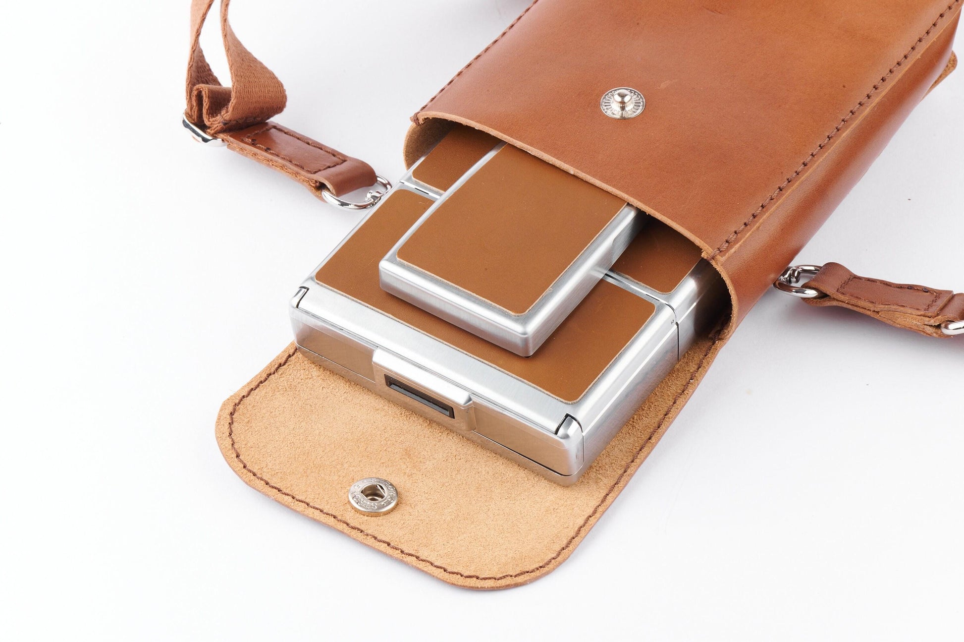 Leather Bag for Polaroid SX-70 Camera - Brown, Handcrafted Photographer Gift, Vintage Camera Case - Vintage Polaroid Instant Cameras