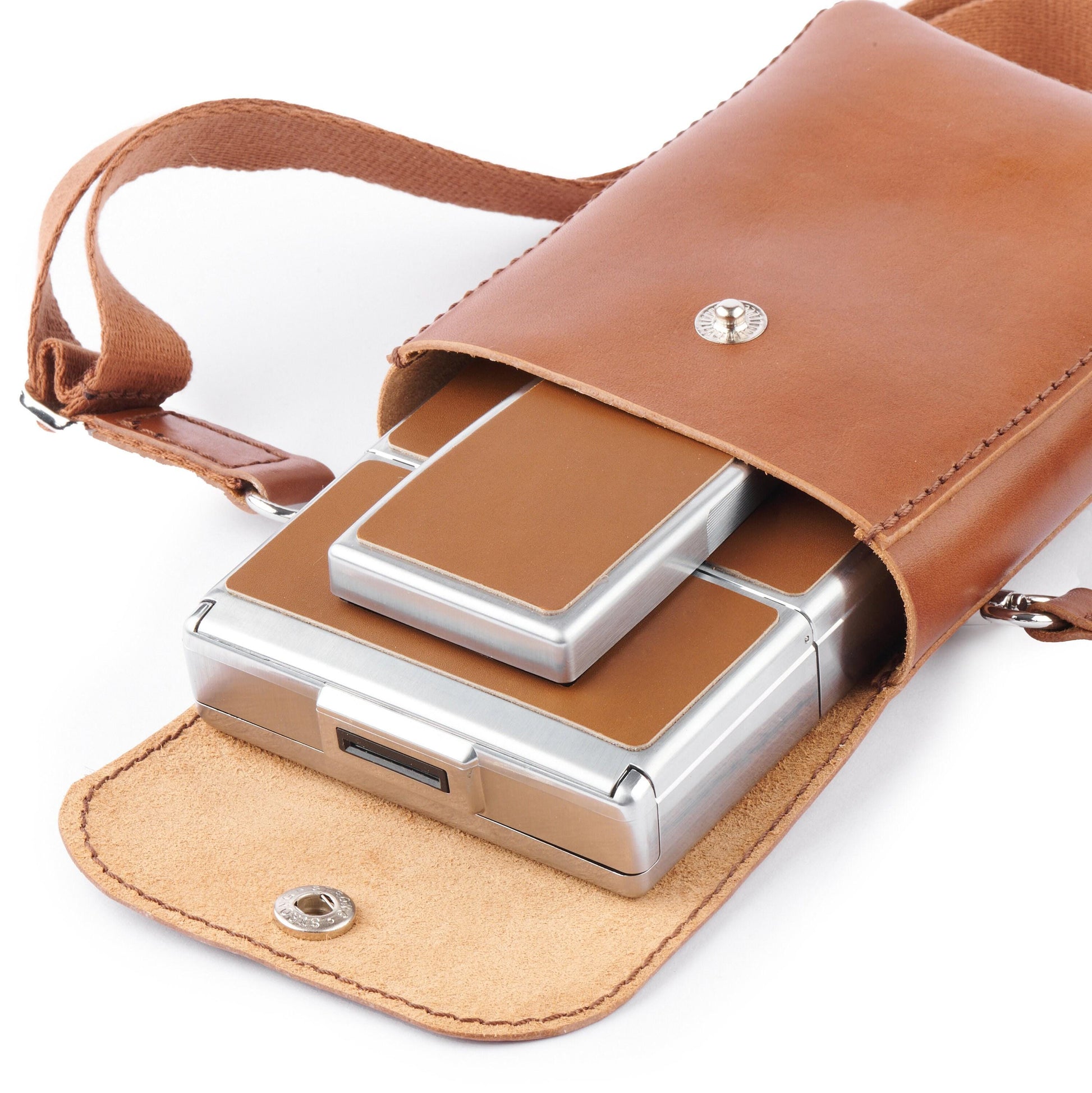 Leather Bag for Polaroid SX-70 Camera - Brown, Handcrafted Photographer Gift, Vintage Camera Case - Vintage Polaroid Instant Cameras