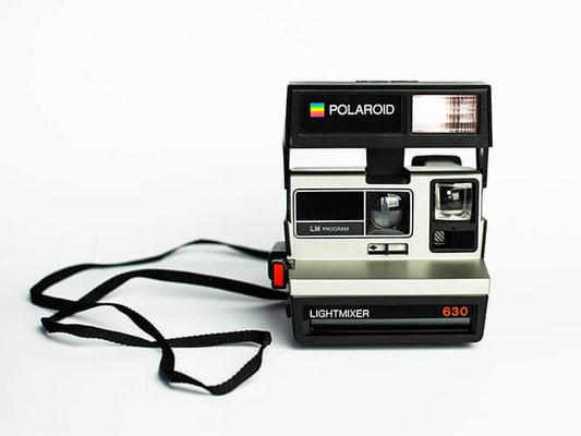 Polaroid 630 lm silver instant film camera - vintage 600 type - point & shoot - polaroid 600 type - silver camera - Vintage Polaroid Instant Cameras