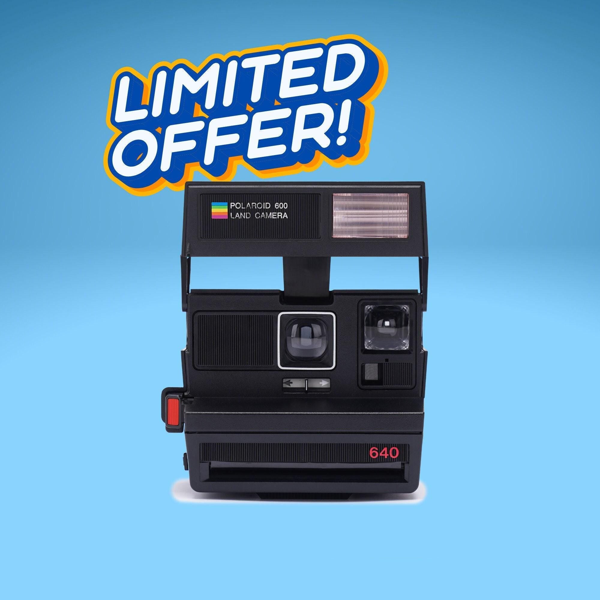 Vintage polaroid 640 instant camera classic 600 film camera, perfect for beginners, retro photography built-in flash and fixed focus lens