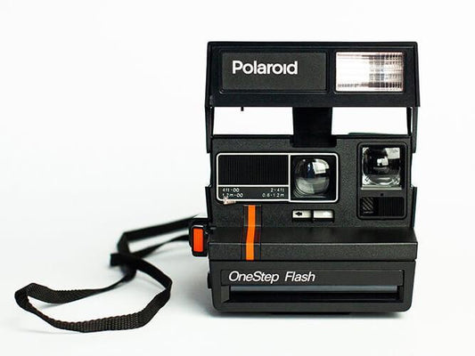 Polaroid one step flash red stripe - vintage instant camera - 600 film - 80s 90s retro photography - Vintage Polaroid Instant Cameras