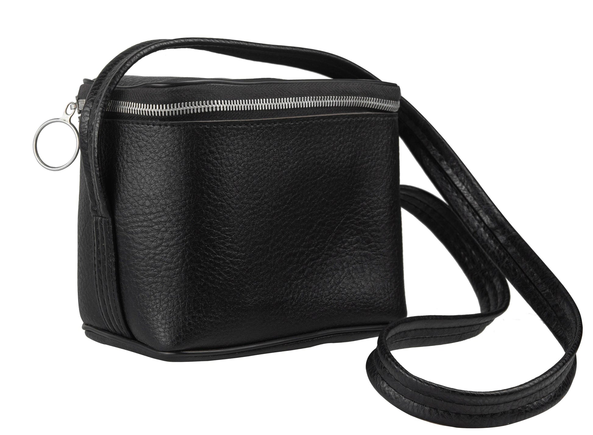 Black polaroid camera bag, original polaroid 600 type, vintage leather bag, protective case for instant film camera - Vintage Polaroid Instant Cameras