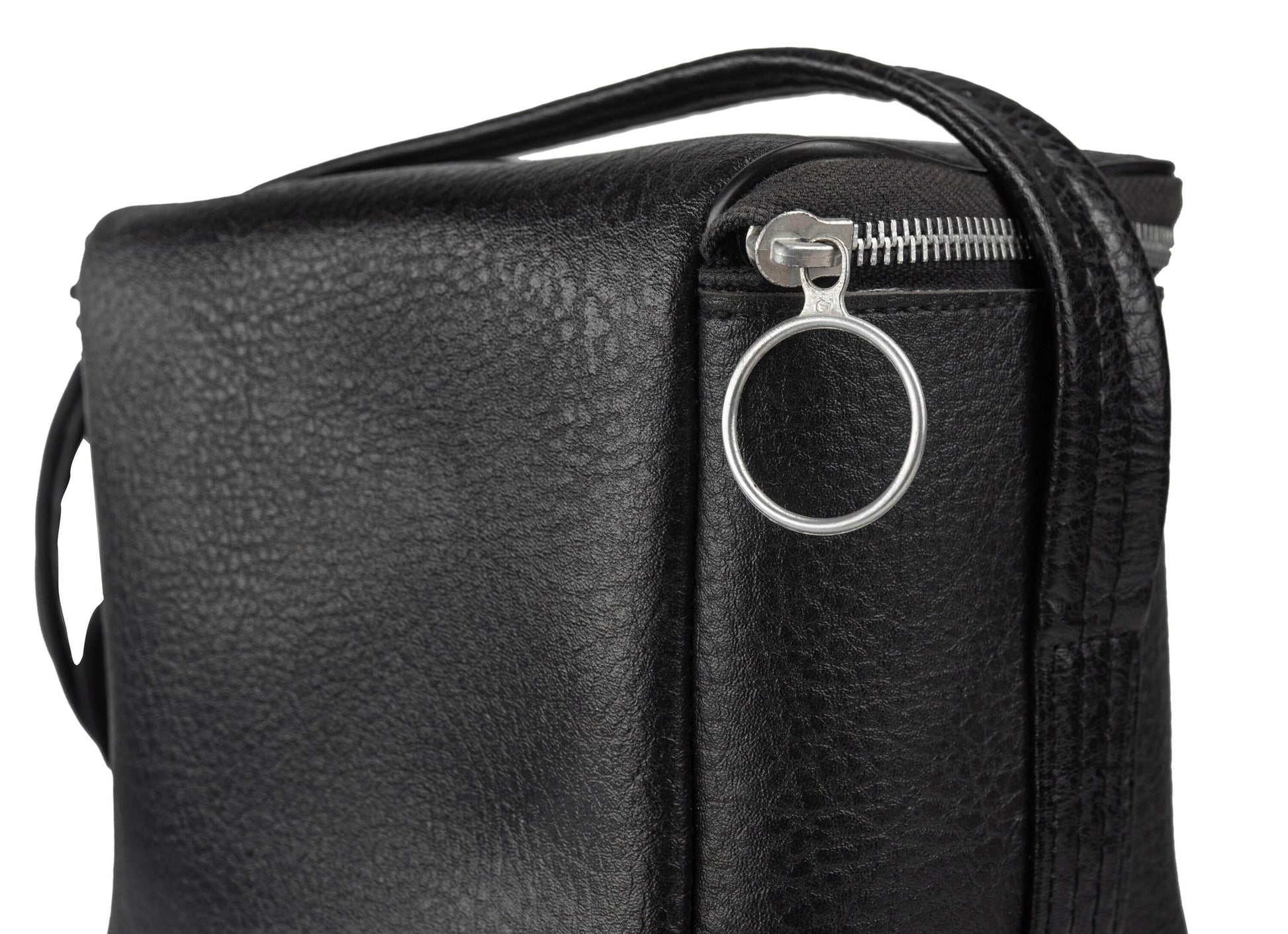 Black polaroid camera bag, original polaroid 600 type, vintage leather bag, protective case for instant film camera - Vintage Polaroid Instant Cameras