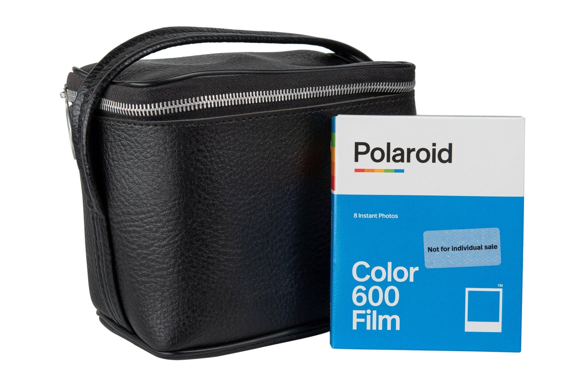 Black polaroid camera bag, original polaroid 600 type, vintage leather bag, protective case for instant film camera - Vintage Polaroid Instant Cameras