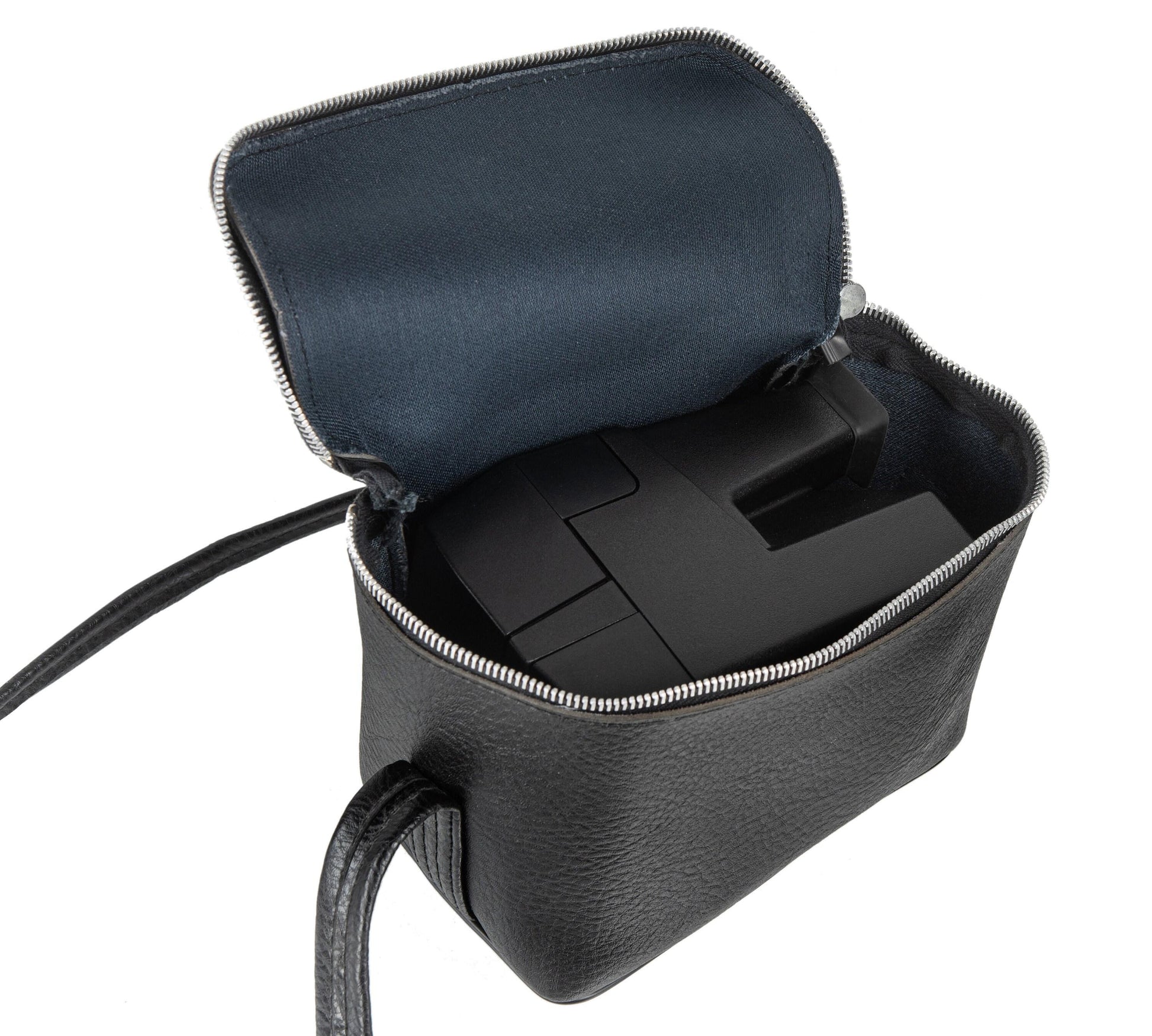 Black polaroid camera bag, original polaroid 600 type, vintage leather bag, protective case for instant film camera - Vintage Polaroid Instant Cameras
