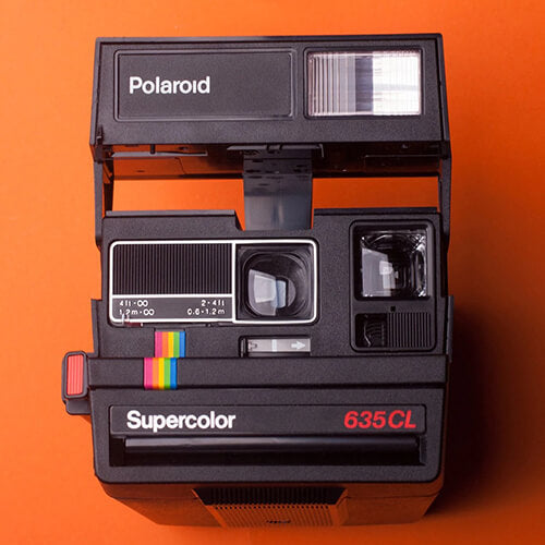 Polaroid 635 Supercolor Instant Print Camera Silver Grey Rainbow
