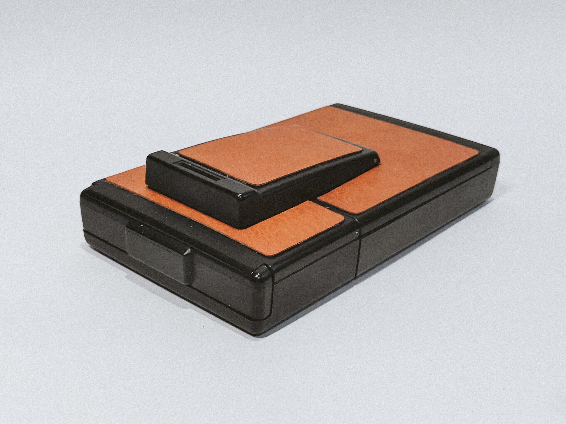 Vintage Polaroid SX-70 Instant Film Camera Model 3 fully Black body - Brown leather