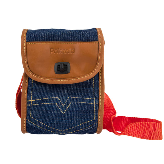 Polaroid Camera Bag, POLAROID Bag, Birthday Gift, Photographer Gift, Denim cloth and faux-leather bag for any 600 type Polaroid camera