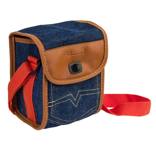 Polaroid Camera Bag, POLAROID Bag, Birthday Gift, Photographer Gift, Denim cloth and faux-leather bag for any 600 type Polaroid camera