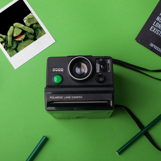 Polaroid Land Camera 2000 Green Shutter Button Classic Vintage 70s Instant SX-70 Film Camera - Tested and Working - Lifetime Warranty