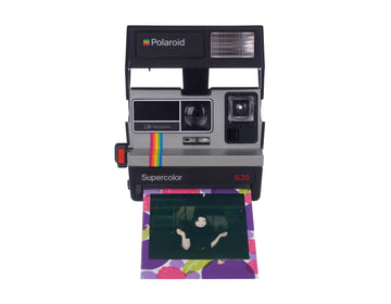 Polaroid 635 Supercolor Rainbow, Vintage Polaroid Camera, Instant Perfectly Workoing Camera, Retro Camera, Gift for photographer - Vintage Polaroid Instant Cameras