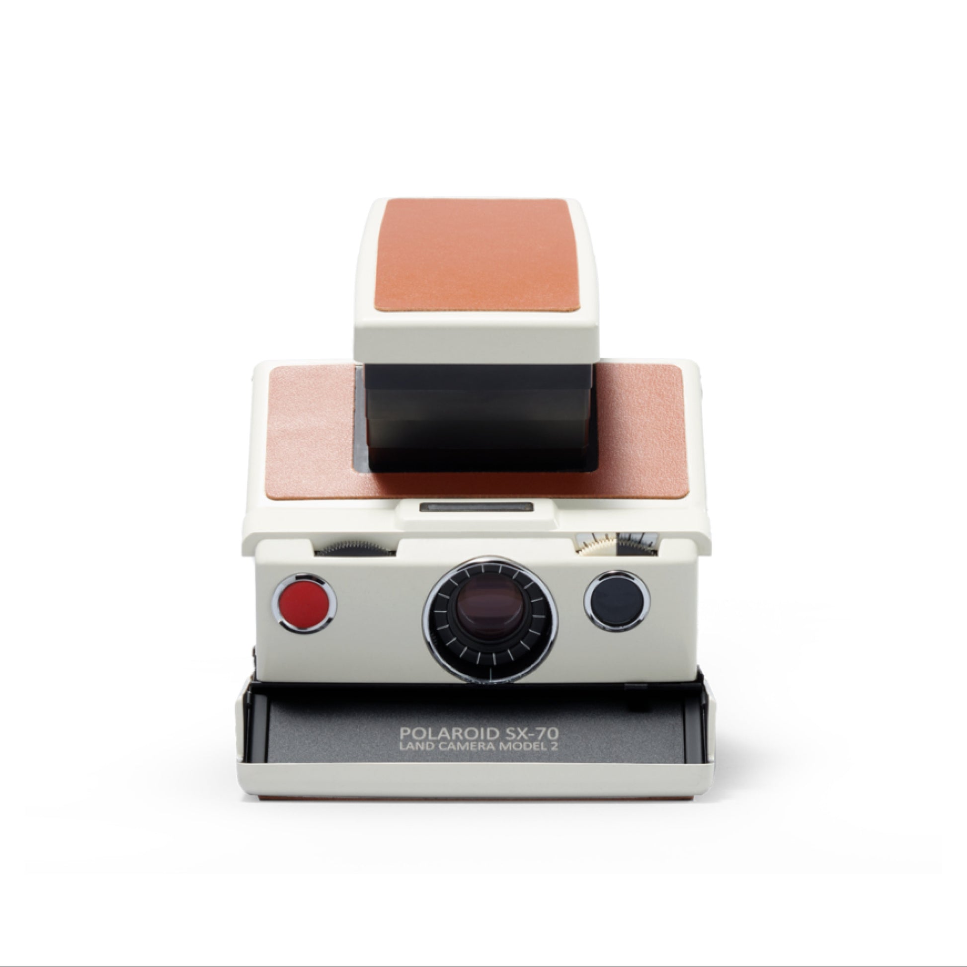 Vintage Polaroid SX-70 Instant Film Camera Model 2 White body - New Brown leather - Fully reskinned - Vintage Polaroid Instant Cameras