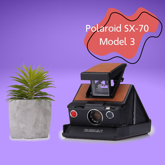 Vintage Polaroid SX-70 Model 3 - Classic Brown Instant Camera, Retro Photography Collectible