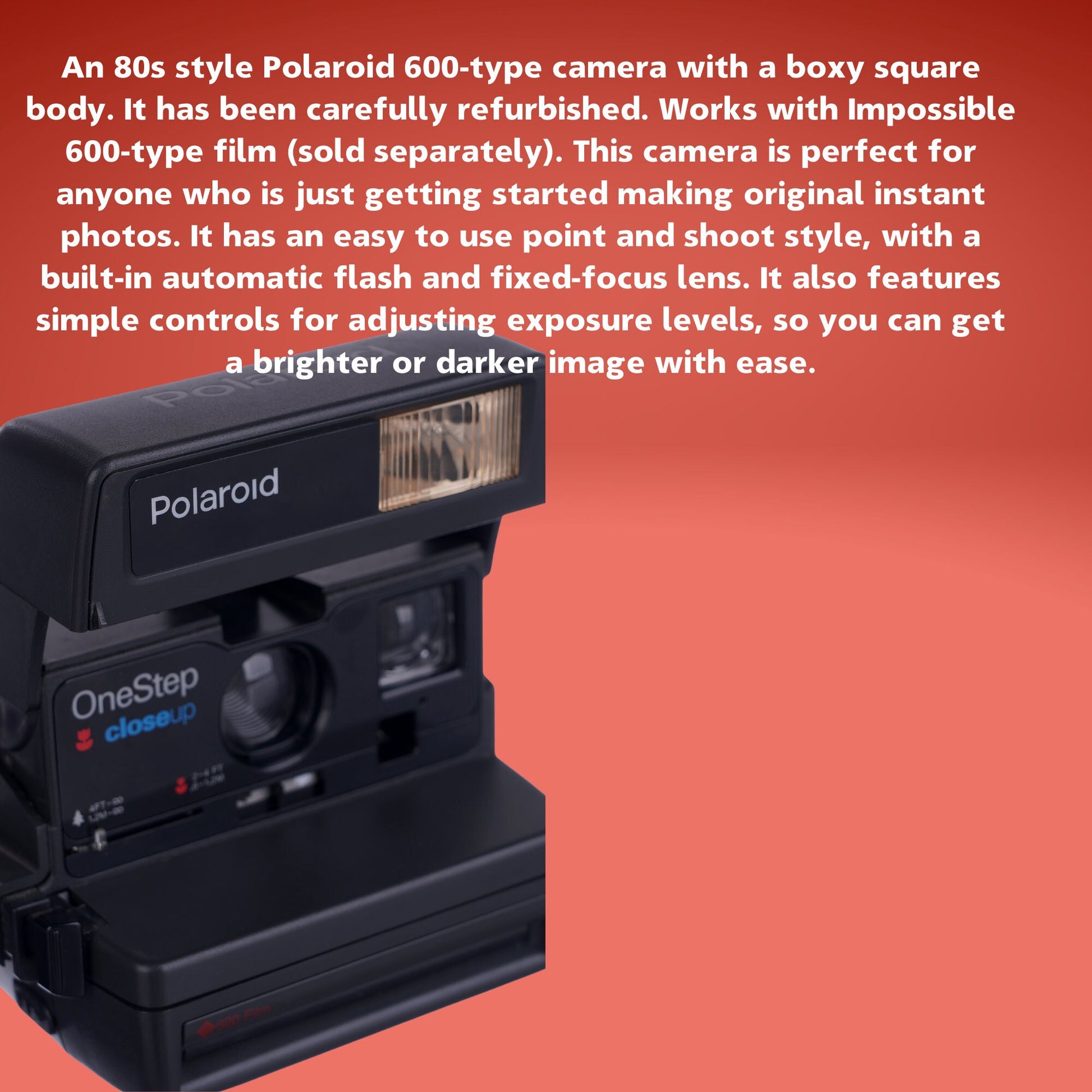 VIntage Polaroid Camera, Old Perfectly Working Instant Camera, Polaroid SuperColors Red - Vintage Polaroid Instant Cameras