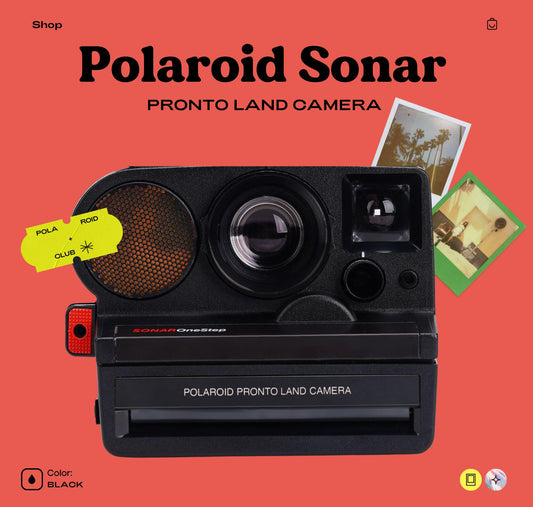 Polaroid Sonar Pronto Land Camera - Vintage Instant Camera with Sonar Autofocus, Manual Controls SX-70 Film Compatibility Retro Photography