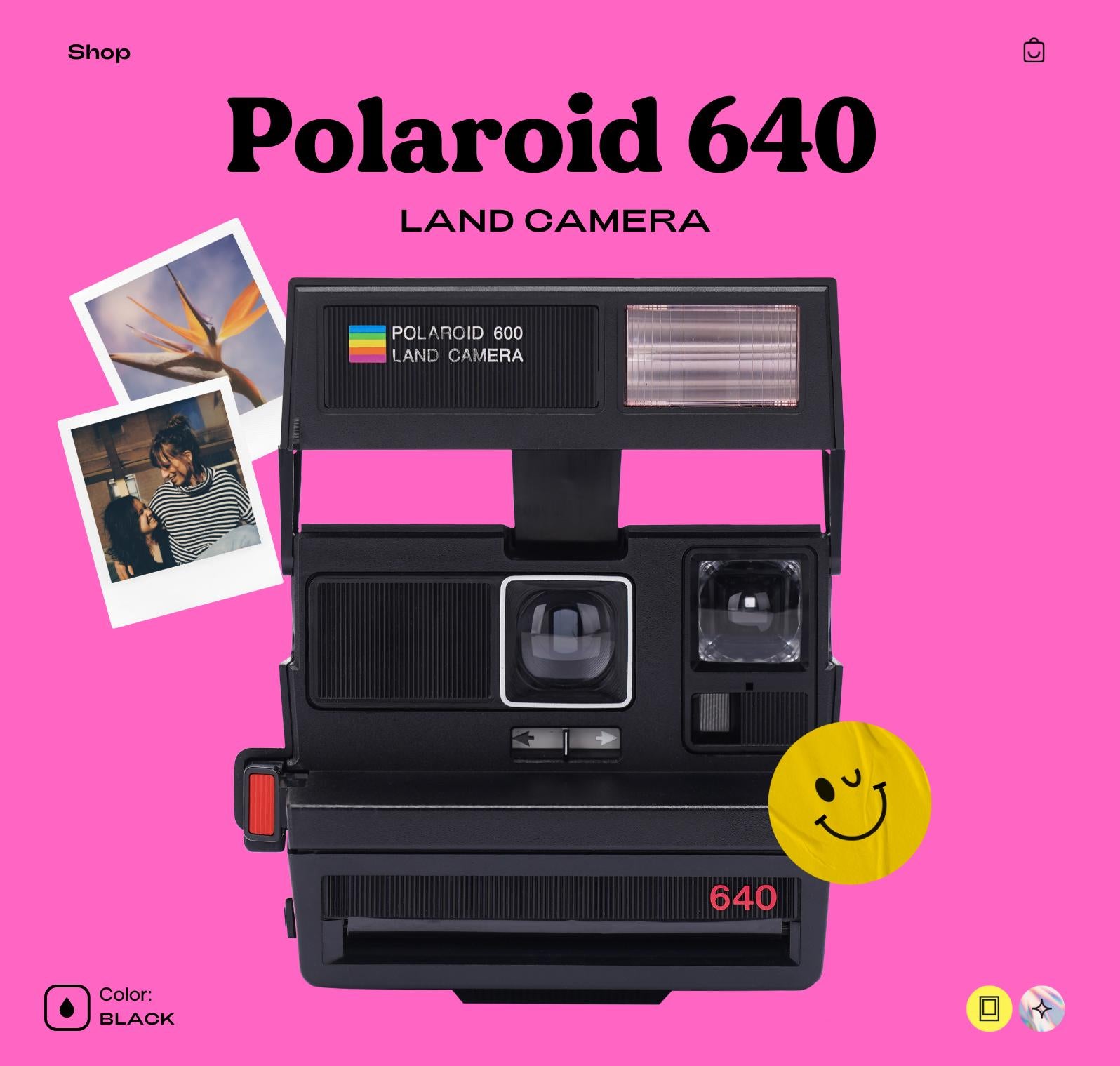 Polaroid 640 Instant Camera - Vintage 600 Series Point-and-Shoot with Built-In Flash and Manual Exposure Control for Retro Photography