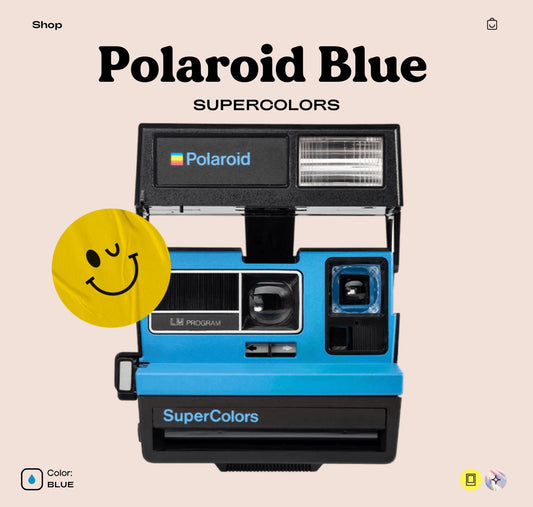 Vintage Polaroid Supercolor 600 Blue Instant Camera • Refurbished • Retro 80s Design • Works with Polaroid 600 Film