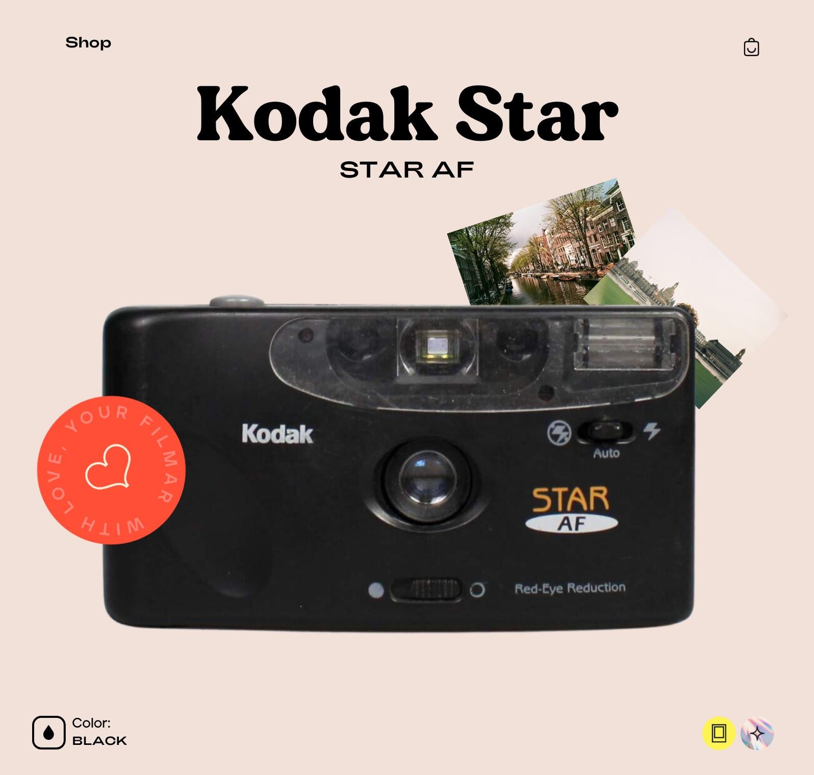 Kodak Star AF 35mm Film Camera - Vintage Point and Shoot with Autofocus, Built-In Flash, Compact Design, Easy-to-Use Analog Photography Too