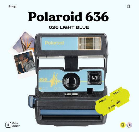 Polaroid 636 Light Blue Instant Camera - Vintage 600 Film Camera with Built-In Flash, Easy-to-Use, Iconic Retro Photography Gift